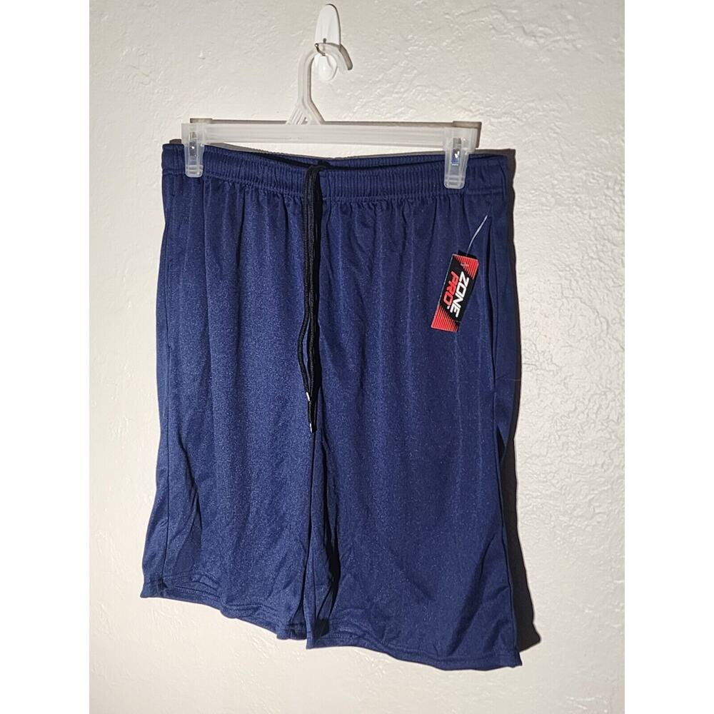 Zone Pro Active Basketball Shorts Blue Drawstring Adjustable With Pockets Size S